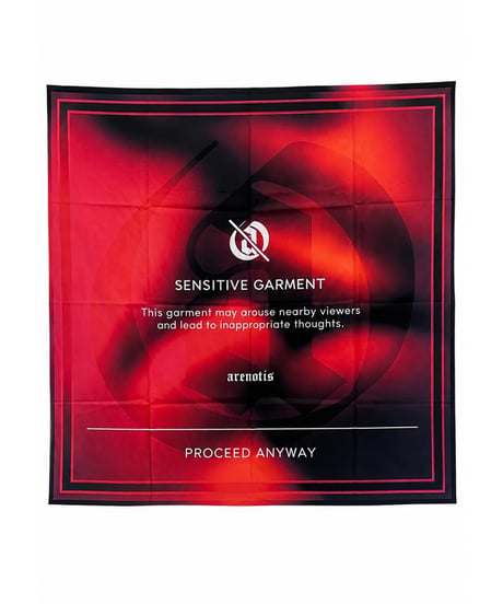 Warning Alert Printed Scarf BLACK / GREEN / RED