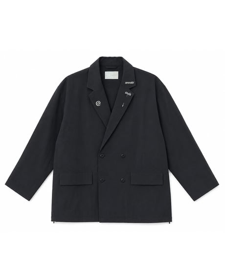 Crinkled Nylon-Cotton Jacket Blouson NAVY