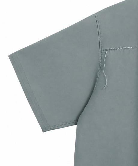 Silk Protein Hand-Stitched Short Sleeve Shirt GREEN