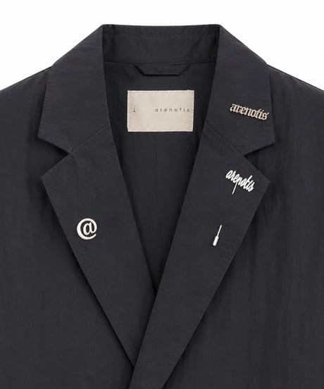 Crinkled Nylon-Cotton Jacket Blouson NAVY