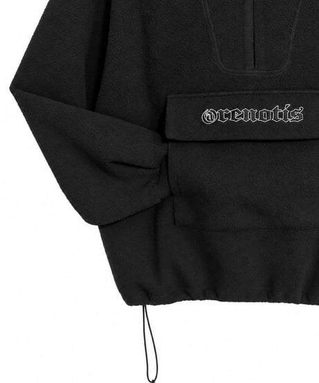 Napped Sweat Anorak Hoodie BLACK