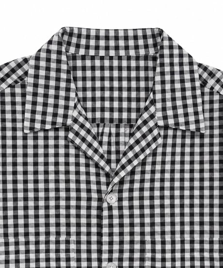 Vertical Wide Seersucker Open-Collar Shirt WHITE