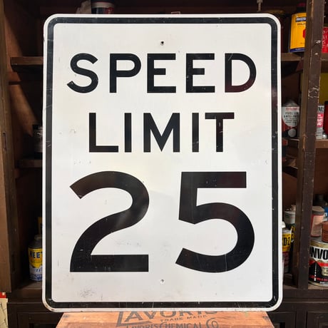 Vintage SPEED LIMIT 25 道路標識 22-214-83