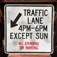 Vintage TRAFFIC LANE 道路標識 22-214-35