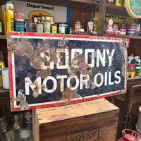 1920〜30’s SOCONY MOTOR OILS ヴィンテージ琺瑯看板 22-321