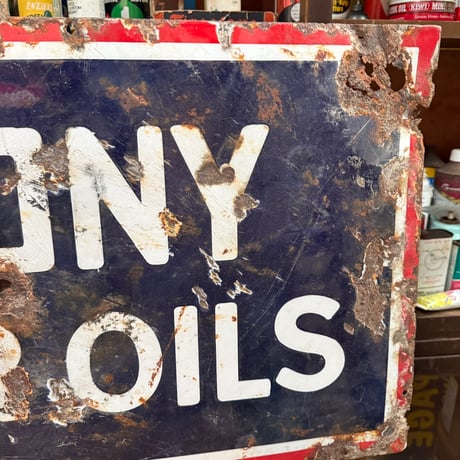 1920〜30’s SOCONY MOTOR OILS ヴィンテージ琺瑯看板 22-321