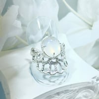 【一点もの】レースモチーフリング（SV925 × ロイヤルブルームーンストーン）