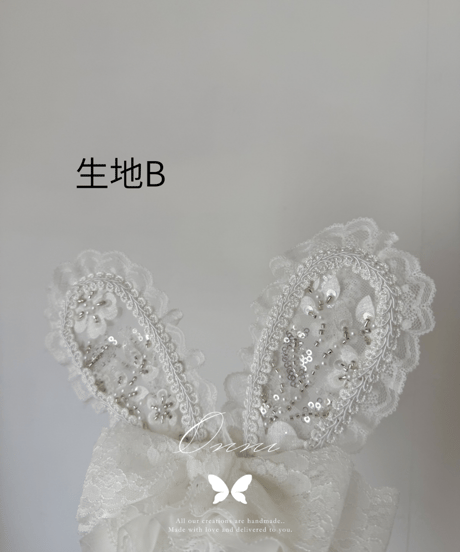 rabbit and cat headdress (White)