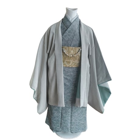 ■レンタル■　鼠モダン　（３歳・5歳男の子　三部式着物）