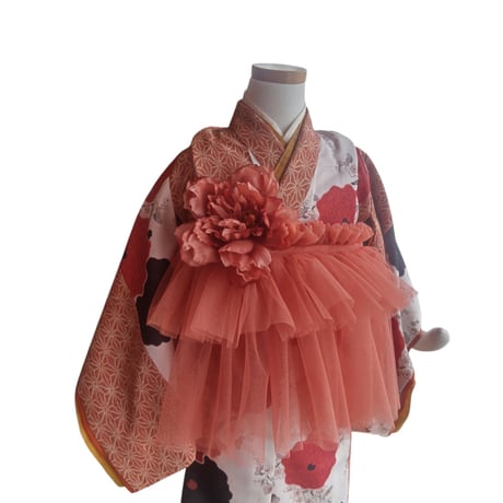 3歳　USED着物　麻の葉（着物単品　被布、帯は含まれません画像は参考です）