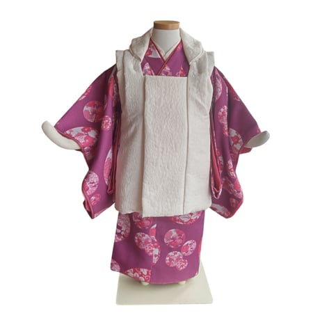 3歳　USED着物　吉野つつじ　（着物単品　被布、帯は含まれません画像は参考です）
