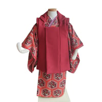 3歳　USED着物　紅亀甲　（着物単品　被布、帯は含まれません画像は参考です）