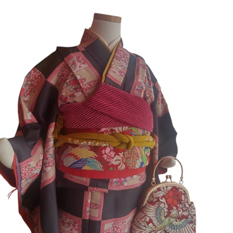 obi A 帯＆バック　USED (帯揚げ・帯締め・等は含まれません　着物も参考画像です）