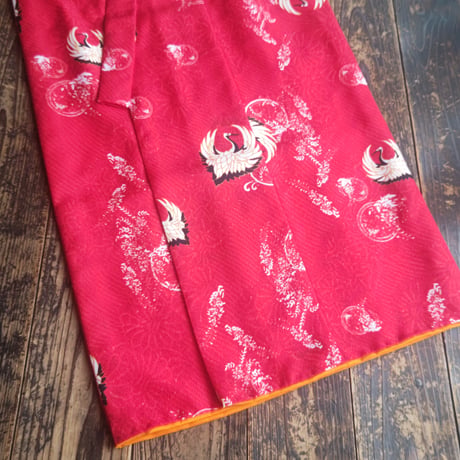 3歳　USED着物　赤鶴　（着物単品　被布、帯は含まれません画像は参考です）