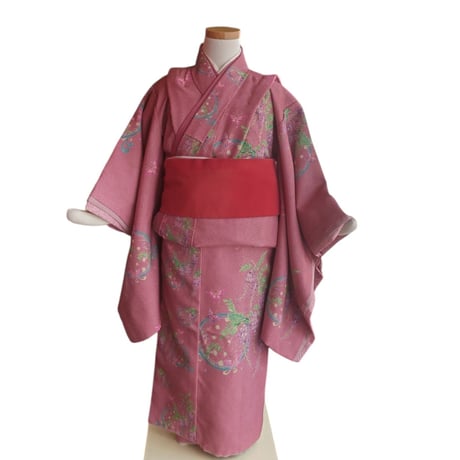 7歳　USED着物　藤乃薄紅　（着物単品　帯は含まれません画像は参考です）