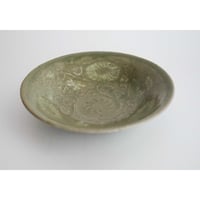 日高 伸治／青磁印花象嵌菊文鉢 d