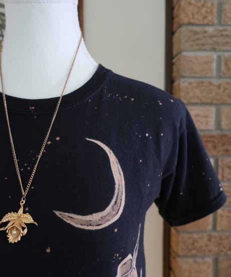 Hand painted flowers and moon T-shirt 🌙𓆸🌿セット販売専用アイテム
