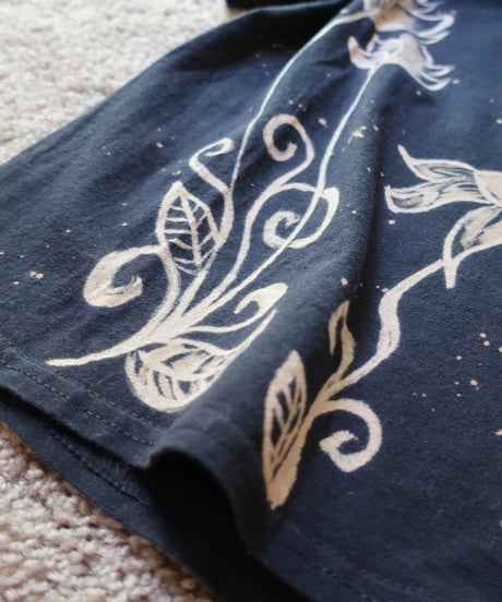 Hand painted flowers and moon T-shirt 🌙𓆸🌿セット販売専用アイテム