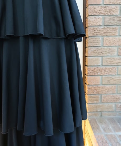 60-70's darling deb's black long dress𓆸