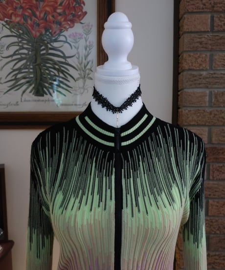 Striped knitting zip up cardigan💐