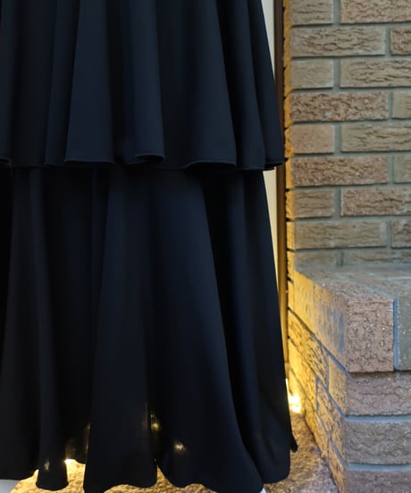 60-70's darling deb's black long dress𓆸