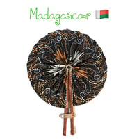 Made in Africa Madagascar　アフリカンプリント　パーニュ　キテンゲ　うちわ　扇子　African print