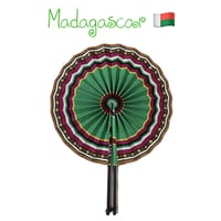 Made in Africa Madagascar　アフリカンプリント　パーニュ　キテンゲ　うちわ　扇子　African print