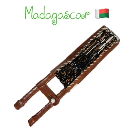 Made in Africa Madagascar　アフリカンプリント　パーニュ　キテンゲ　うちわ　扇子　African print