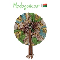 Made in Africa Madagascar　アフリカンプリント　パーニュ　キテンゲ　うちわ　扇子　African print