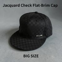 Jacquard Check Flat-Brim Cap　Black×Black K-284