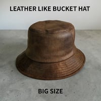 LEATHER LIKE BUCKET HAT / BROWN　K-281