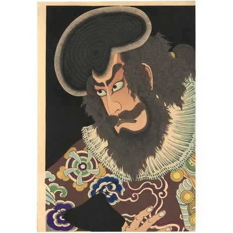 芳年 「雪月花之内　月　市川三升　毛剃九右衛門」