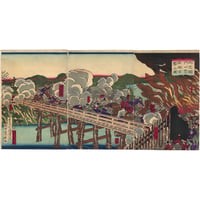 芳年 「其ニ伏見関門口豊後橋進撃之図」