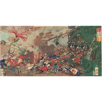 芳年 「長篠合戦　山県三郎兵衛討死之図」-長篠の戦い-