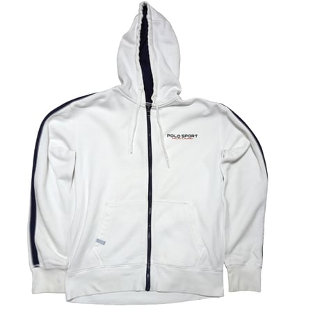 POLO SPORT RALPHLAUREN　”WHITE ZIPUP FLEECE FOODIE” FLEECE JACKET