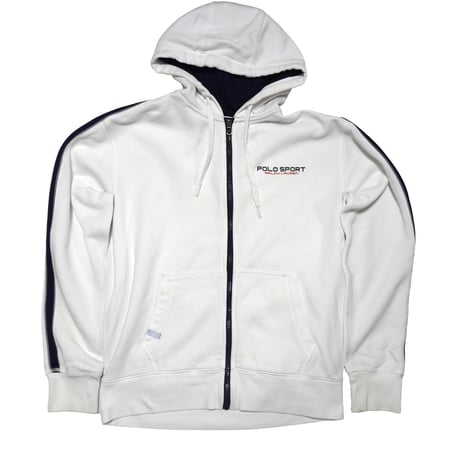 POLO SPORT RALPHLAUREN　”WHITE ZIPUP FLEECE FOODIE” FLEECE JACKET