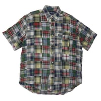 POLO RALPHLAUREN　"MADRAS CHECK PATCH WORK" S/S SHIRT