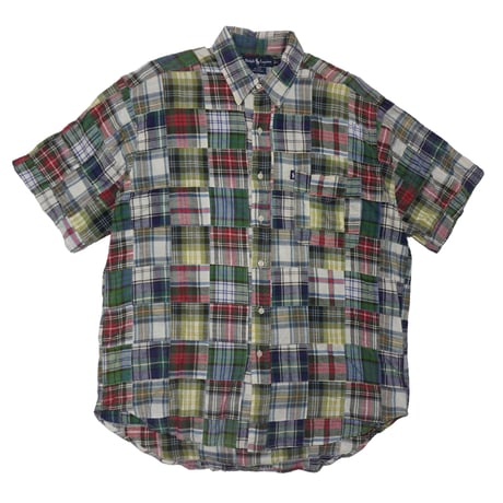 POLO RALPHLAUREN　"MADRAS CHECK PATCH WORK" S/S SHIRT