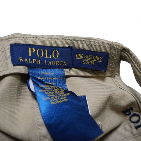POLO RALPHLAUREN　"BEIGE BASEBALL CAP" CAP