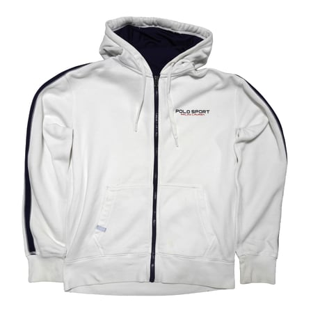POLO SPORT RALPHLAUREN　”WHITE ZIPUP FLEECE FOODIE” FLEECE JACKET