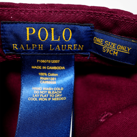 POLO RALPHLAUREN　"WINE RED BASEBALL CAP" CAP