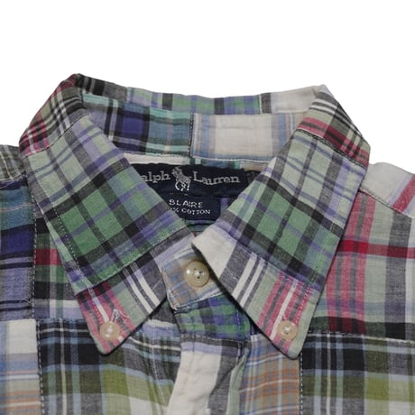 POLO RALPHLAUREN　"MADRAS CHECK PATCH WORK" S/S SHIRT