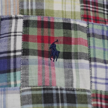 POLO RALPHLAUREN　"MADRAS CHECK PATCH WORK" S/S SHIRT