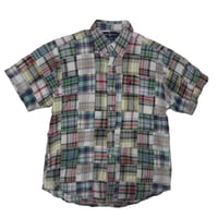 POLO RALPHLAUREN　"MADRAS CHECK PATCH WORK" S/S SHIRT