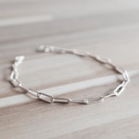 【ドイツ製 FBM 1980年代頃】シルバークリップチェーンブレスレット m342