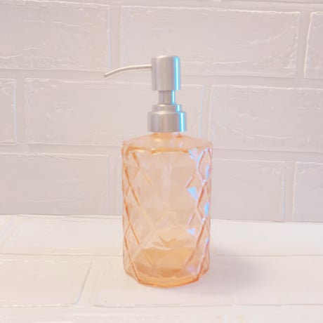 ソープディスペンサー/350ml/クリア・ローズゴールド