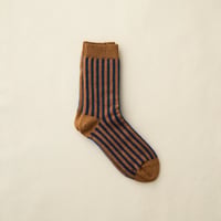 yahae sui | Organic Cotton Mohair Stripes Socks　Blue