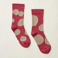 yahae sui | Cotton Rubber Free Natural Dot Socks  Red