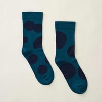 yahae sui | Cotton Rubber Free Natural Dot Socks  Green