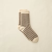 yahae sui | Organic Cotton Mohair Stripes Socks　D.Brown